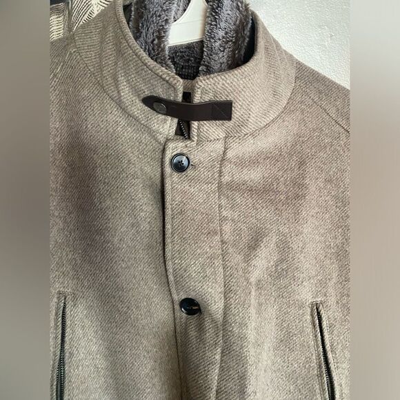 Tarocash Mens Wool Blend Jacket Brown Size XL Long Sleeve Zip Buttons - Picture 2 of 16